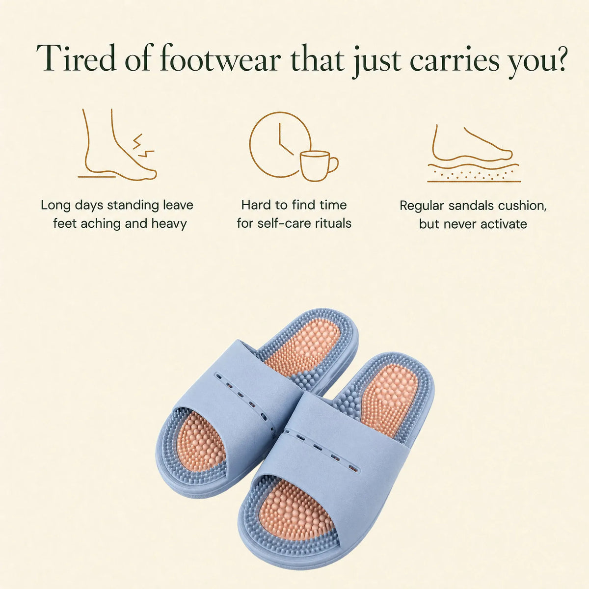 KinetiPath reflexology slides — everyday comfort for tired, hard-working feet