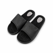 Zenith men's reflexology slides in Obsidian black — pair shown from above